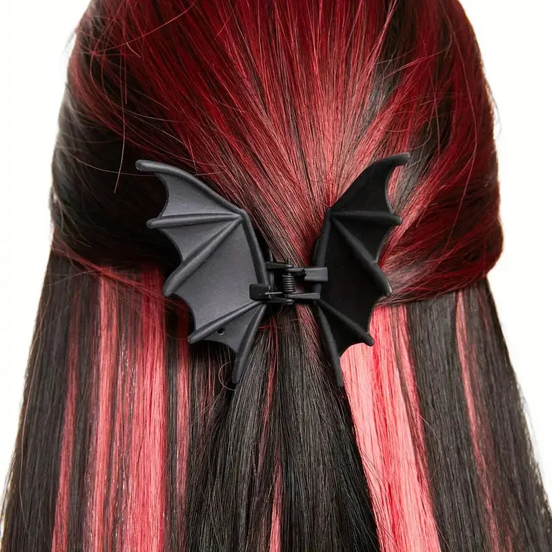 Pince à Cheveux Ailes de Chauve-souris Gothique Noire – Image 3