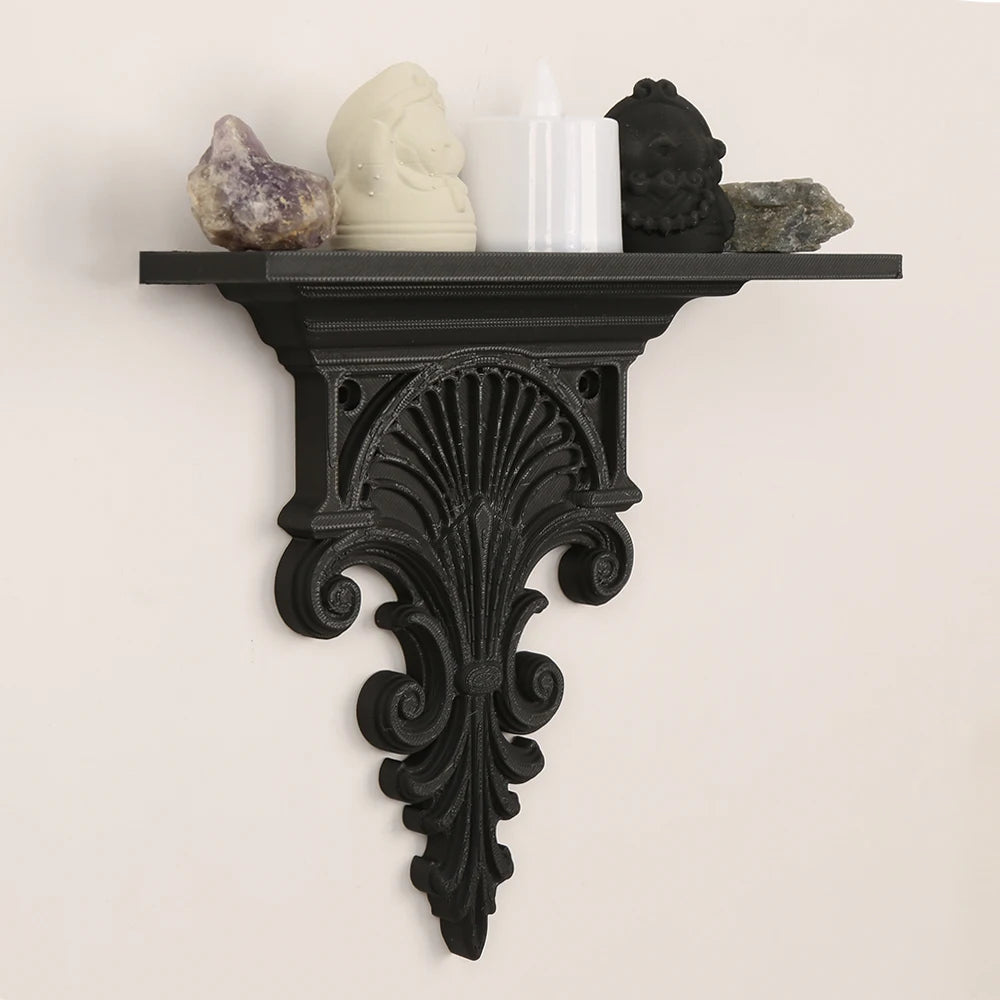 Console Murale Gothique Noire en Fonte Sculptée – Image 4