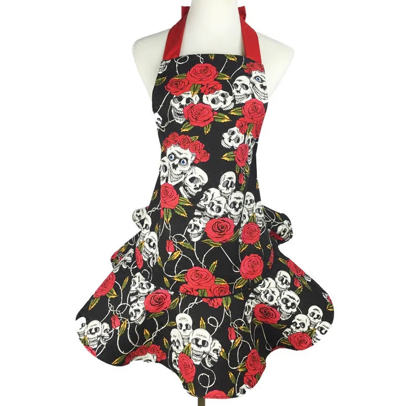 Tablier Rétro Pin-Up à Rayures Noires et Blanches – Image 27