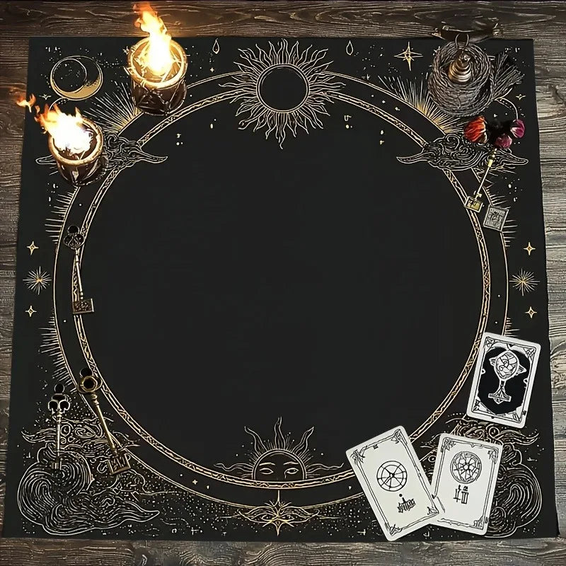 Tapis de Divination Astrologique Noir et Doré – Image 15
