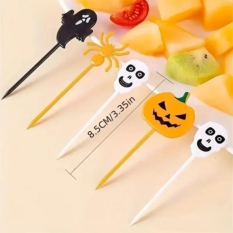 Piques à Gâteaux Halloween Fantômes, Crânes et Citrouilles – Image 6