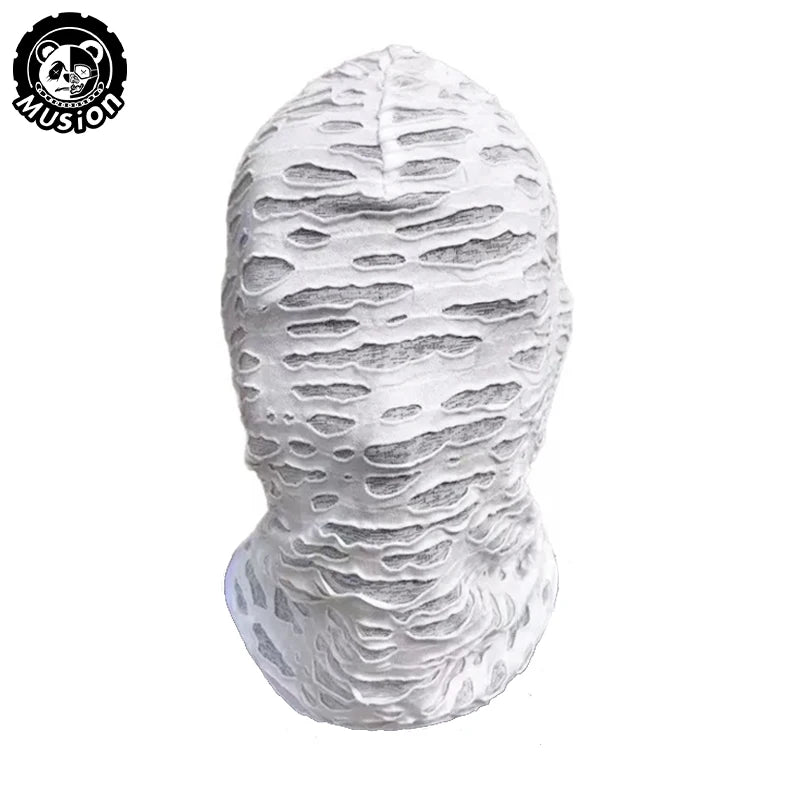 Masque Intégral Noir en Tissu Effet Déchiré – Image 7