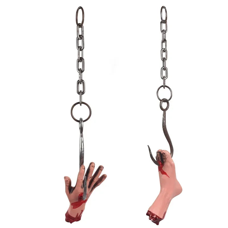 Têtes de Zombie et Membres Démembrés Sanglants à Suspendre – Image 7