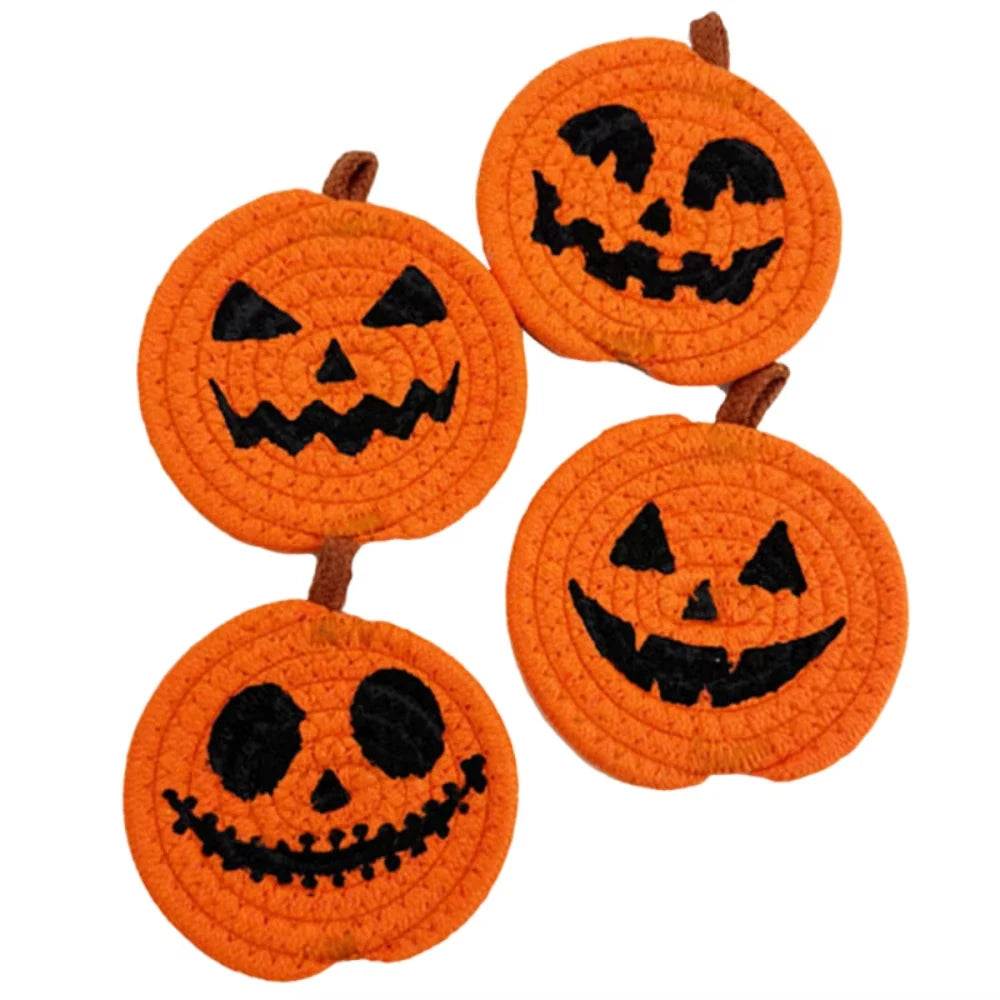 Sous-verres Citrouille Halloween en Tissu Orange – Image 10