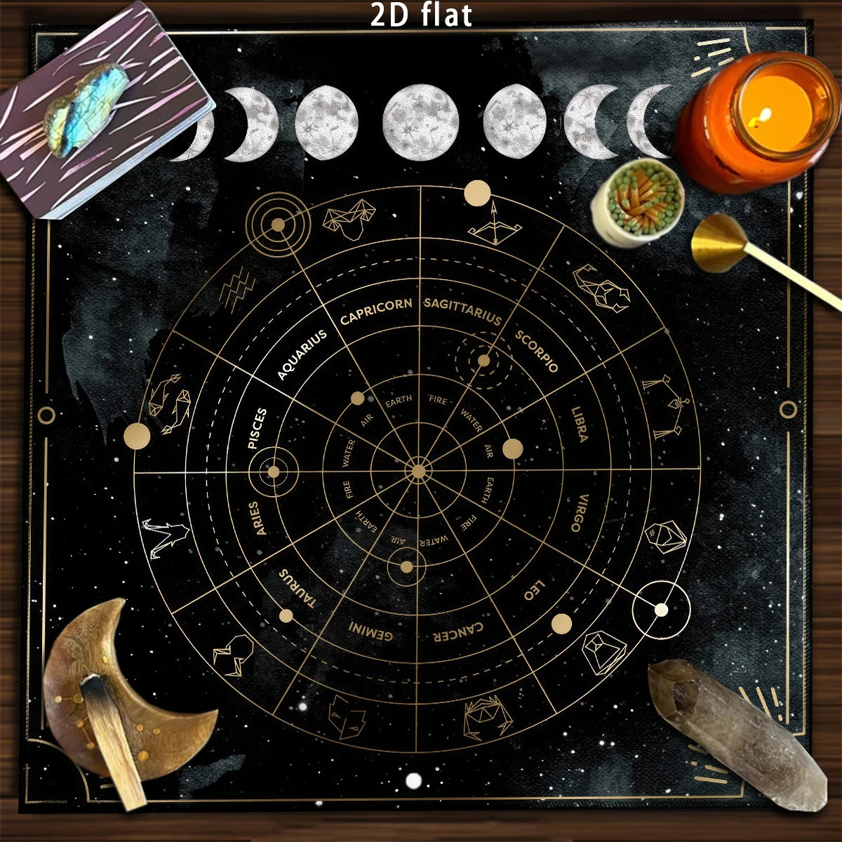 Tapis de Divination Astrologique Noir et Doré – Image 13
