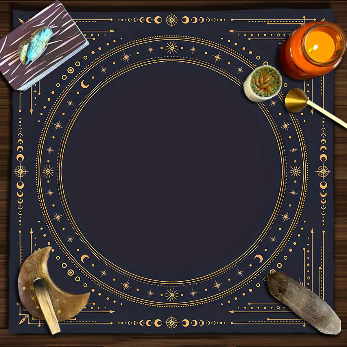 Tapis de Divination Astrologique Noir et Doré – Image 10