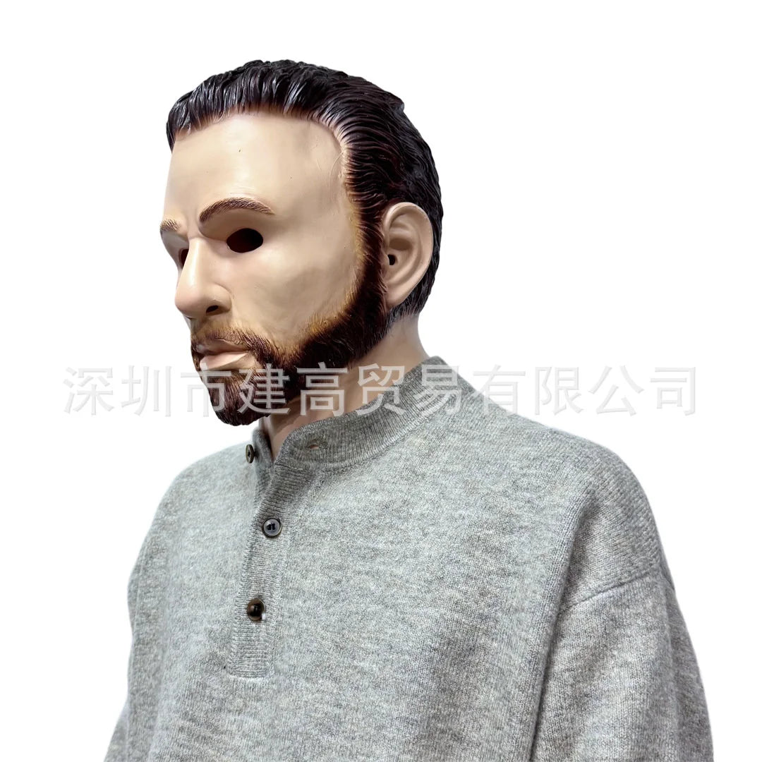 Masque en Silicone Homme Âgé Réaliste Moustache Grise – Image 4