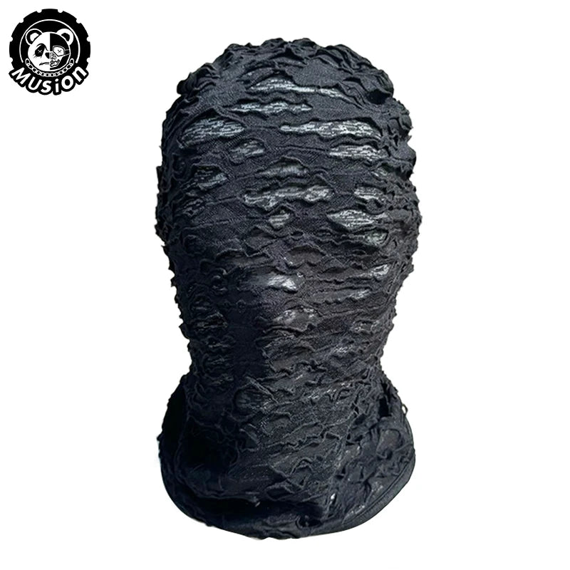 Masque Intégral Noir en Tissu Effet Déchiré – Image 12
