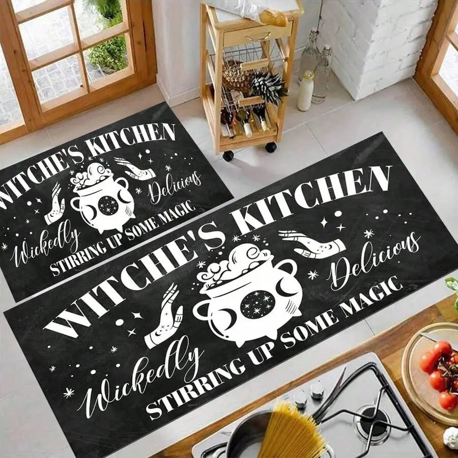 Tapis de Cuisine Noir "Witch's Kitchen" à Chaudron – Image 7