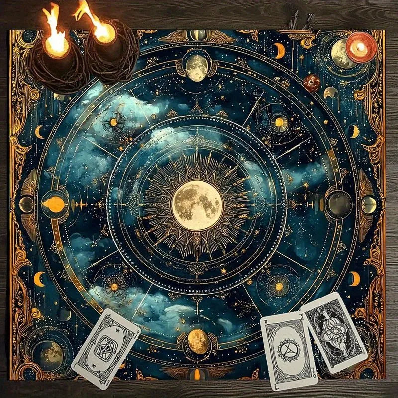 Tapis de Divination Astrologique Noir et Doré – Image 7