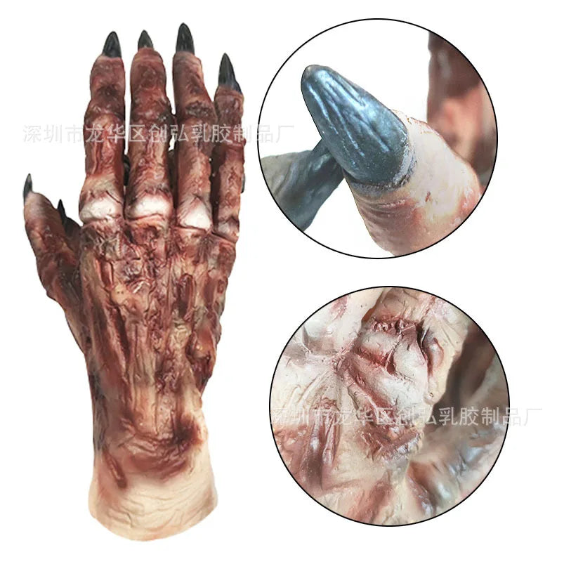 Mains d'Horreur de Zombie en Latex Sanguinolent – Image 4