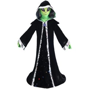 Déguisement d'Alien Noir à Capuche Cosmique