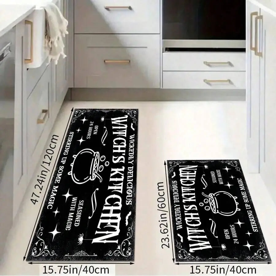 Tapis de Cuisine Noir "Witch's Kitchen" à Chaudron – Image 3