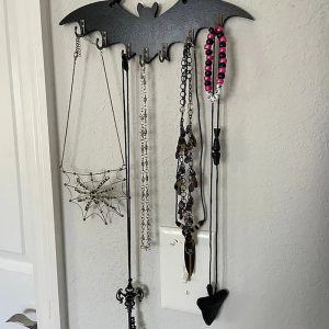 Patère Murale Chauve-Souris Noire en Métal