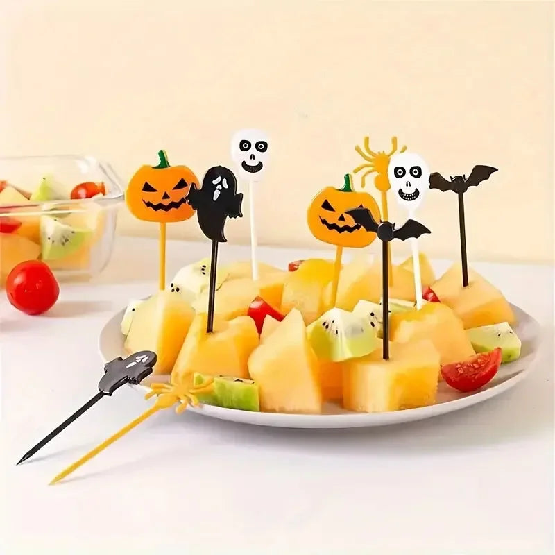 Piques à Gâteaux Halloween Fantômes, Crânes et Citrouilles – Image 2