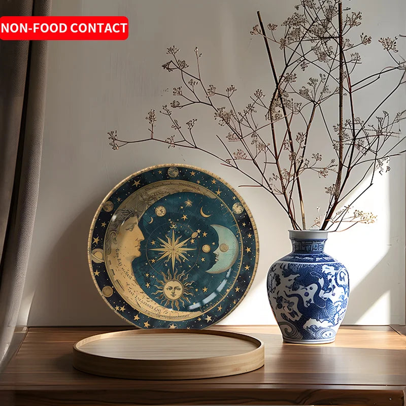 Assiette Décorative Murale Céleste Bleu Nuit et Or – Image 2