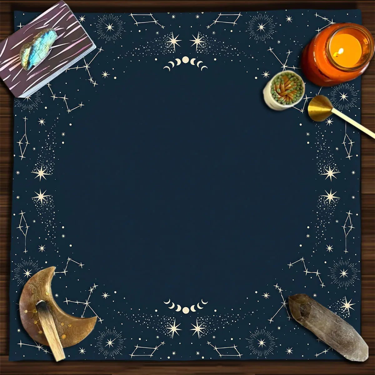 Tapis de Divination Astrologique Noir et Doré – Image 14