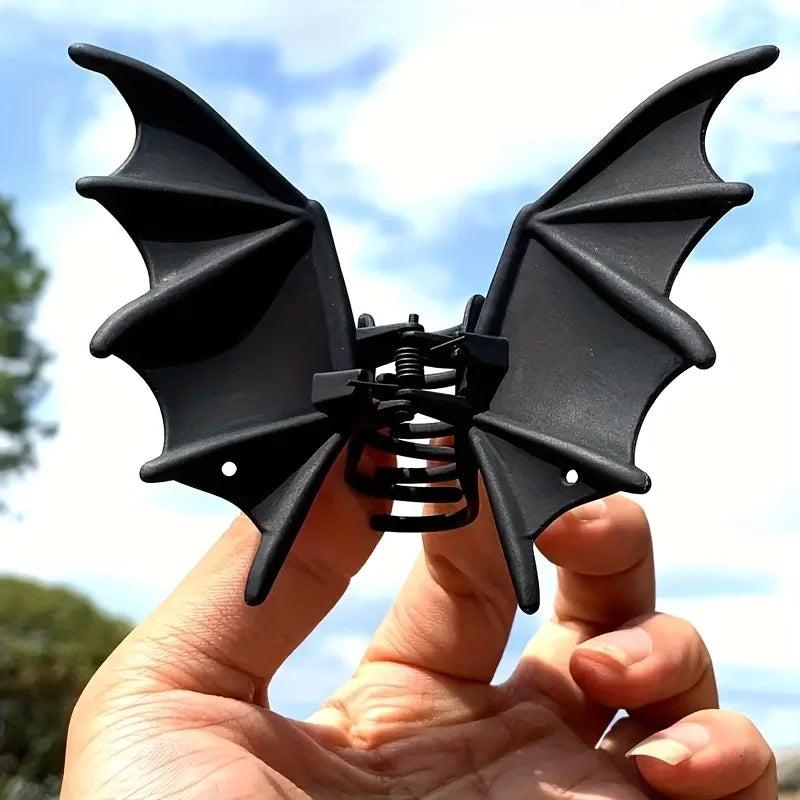 Pince à Cheveux Ailes de Chauve-souris Gothique Noire – Image 5
