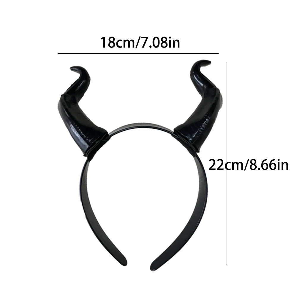 Serre-tête Noir à Cornes de Diablesse Pointues – Image 6