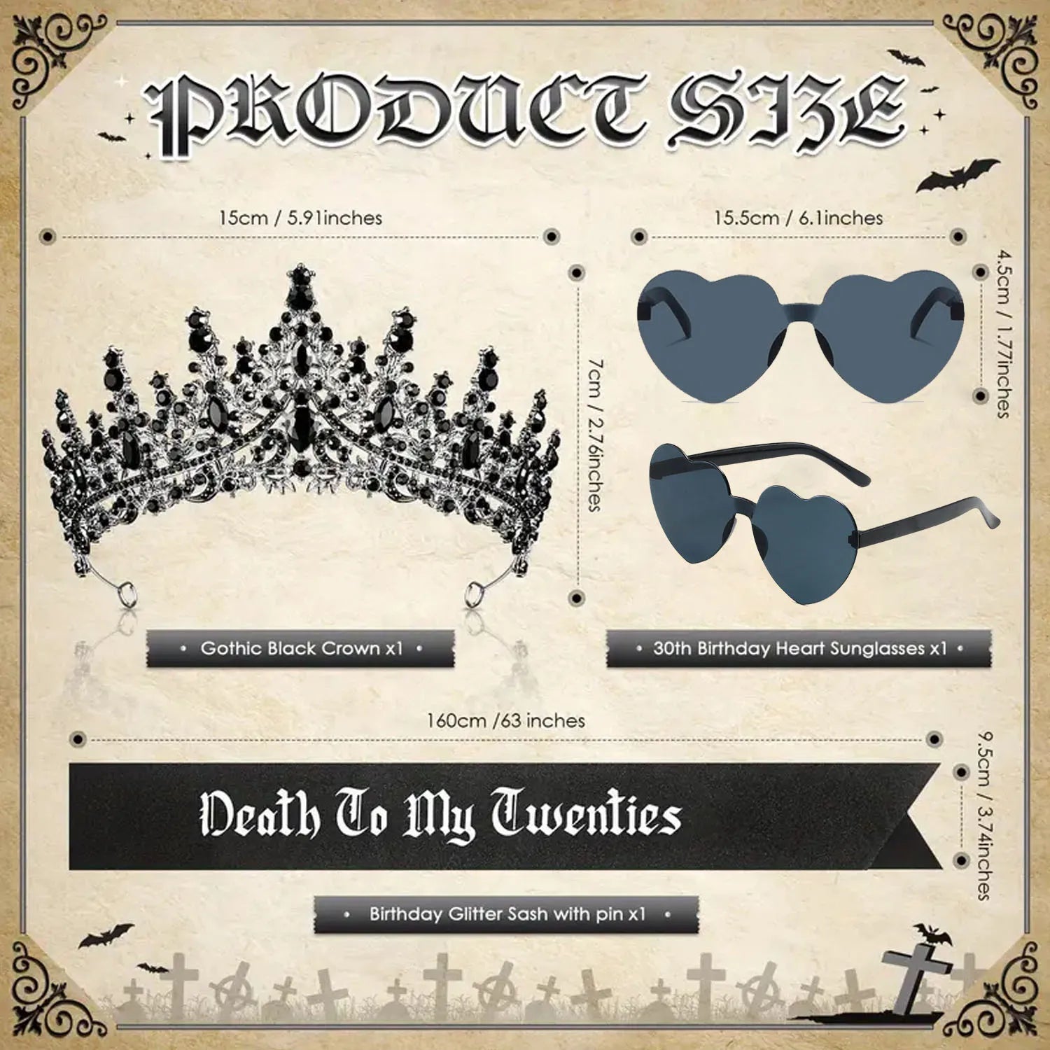 Kit Anniversaire "Death to My Twenties" Couronne Noire – Image 2