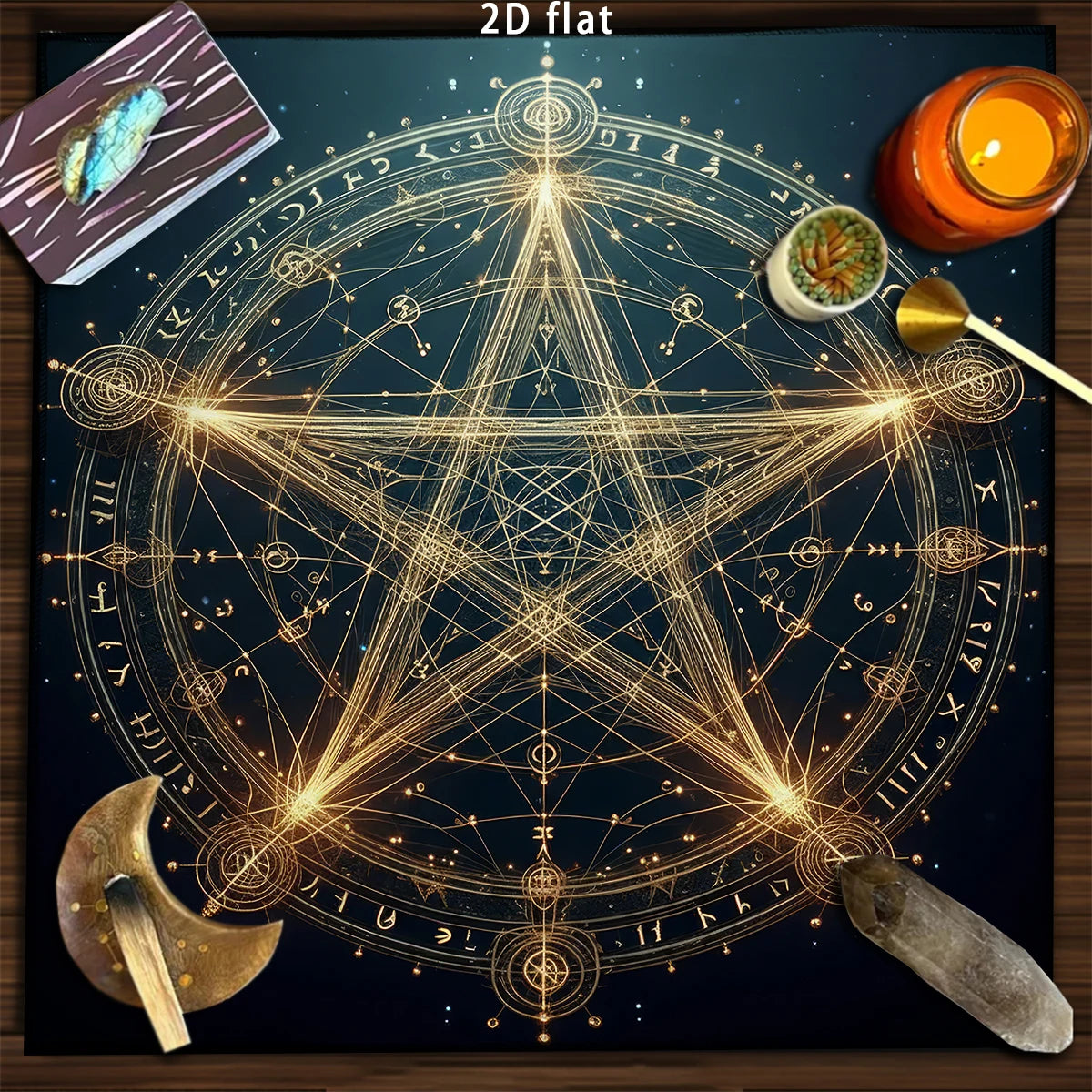 Tapis de Divination Astrologique Noir et Doré – Image 21