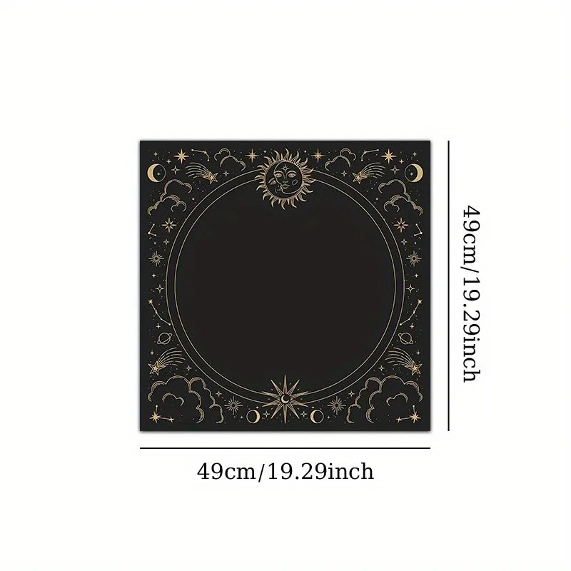 Tapis de Divination Astrologique Noir et Doré – Image 3