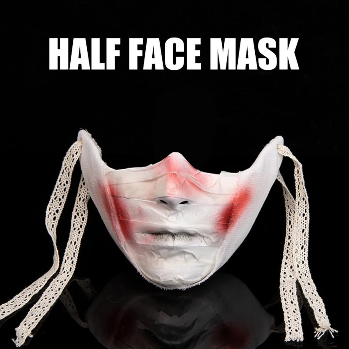Masque d'Horreur Demi-Visage à Bandages Sanglants – Image 3