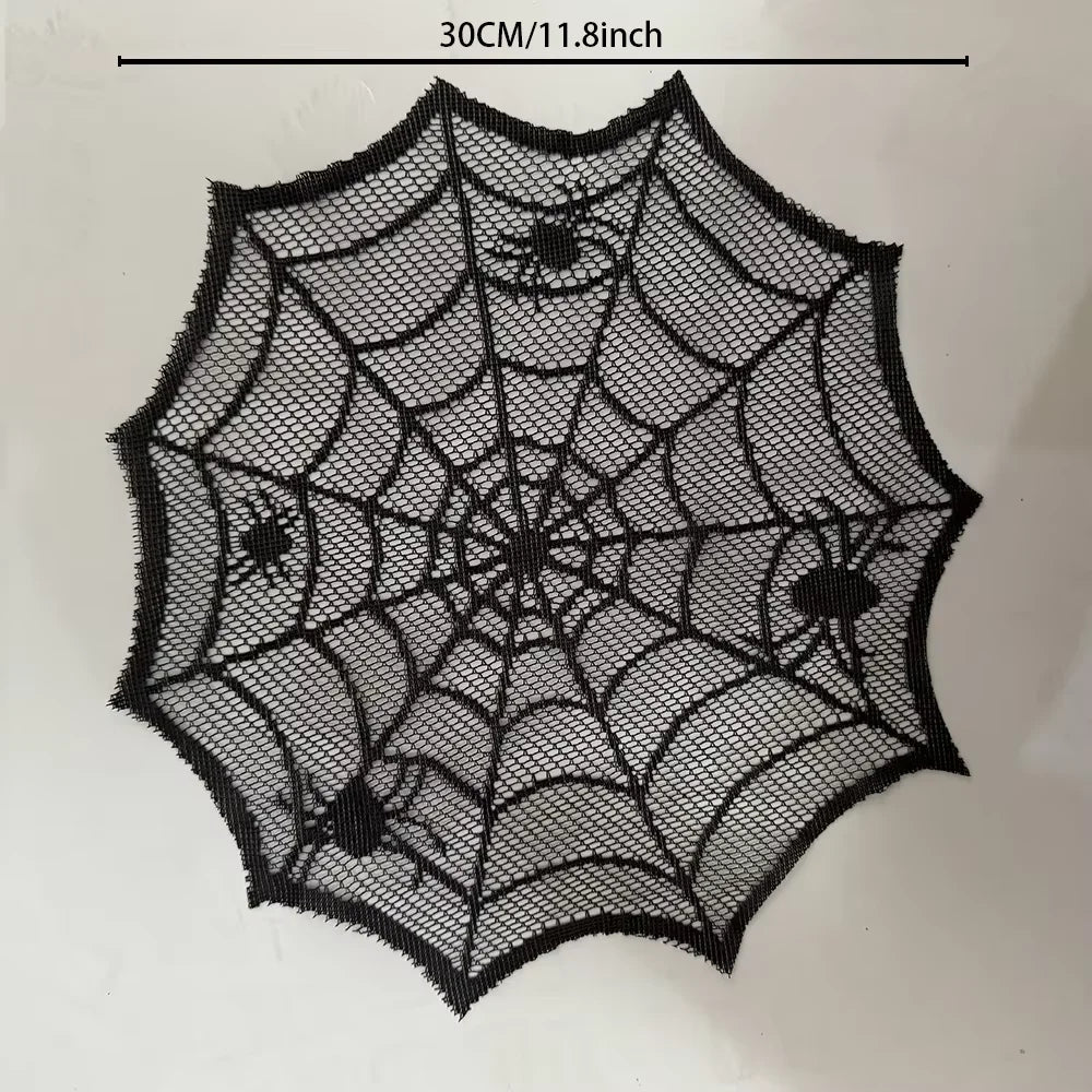 Set de Table d'Halloween en Toile d'Araignée Noire – Image 6