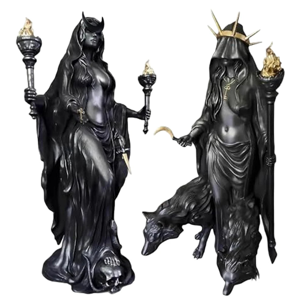 Statues Gothiques d'Hécate en Résine Noire – Image 2