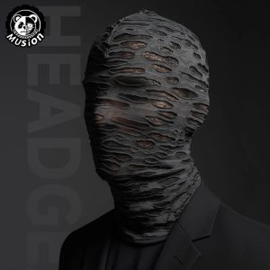 Masque Intégral Noir en Tissu Effet Déchiré