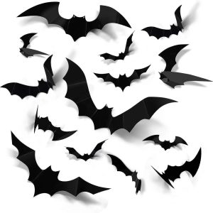Décorations 3D Chauves-Souris Noires pour Halloween