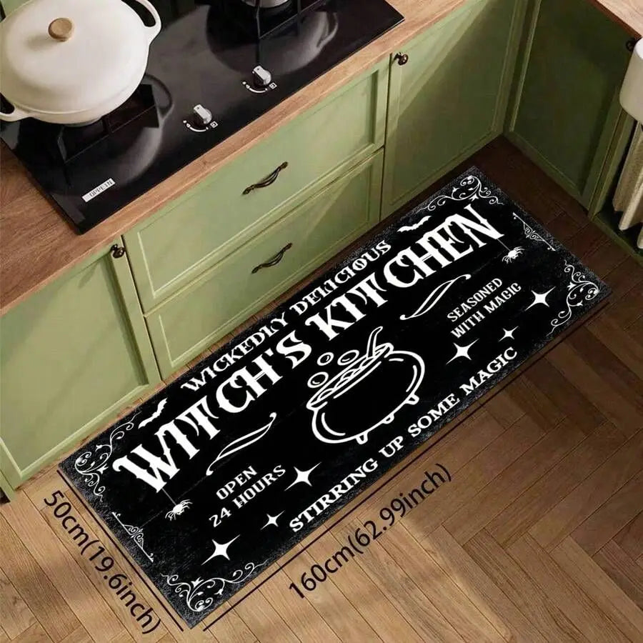 Tapis de Cuisine Noir "Witch's Kitchen" à Chaudron – Image 5