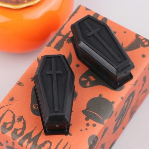 Mini Boîte Cercueil Noire à Croix pour Halloween