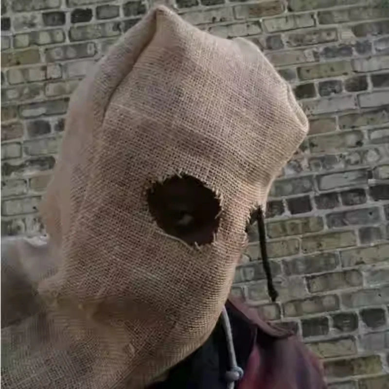 Masque Horreur en Toile de Jute avec Larme Noire – Image 2