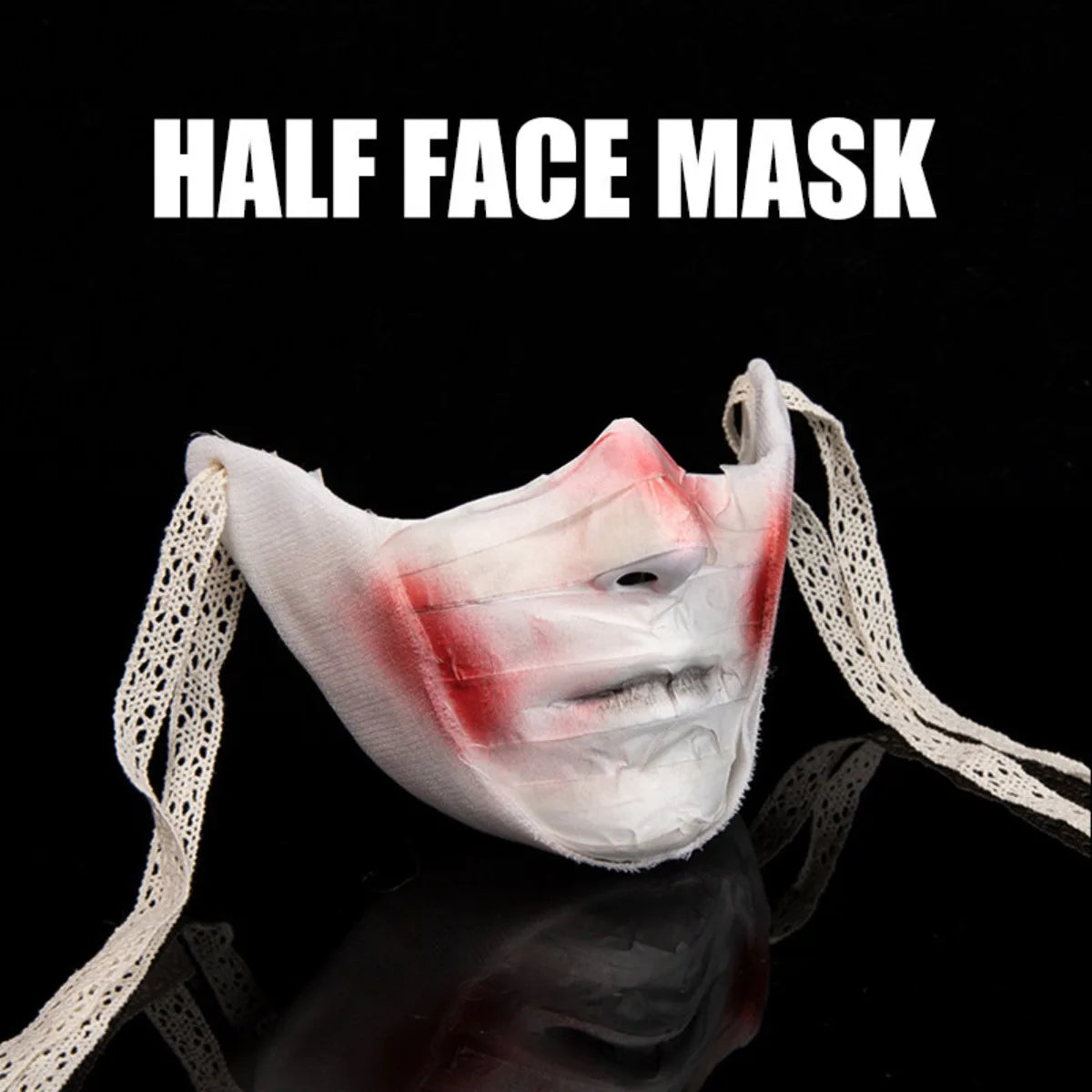 Masque d'Horreur Demi-Visage à Bandages Sanglants – Image 4