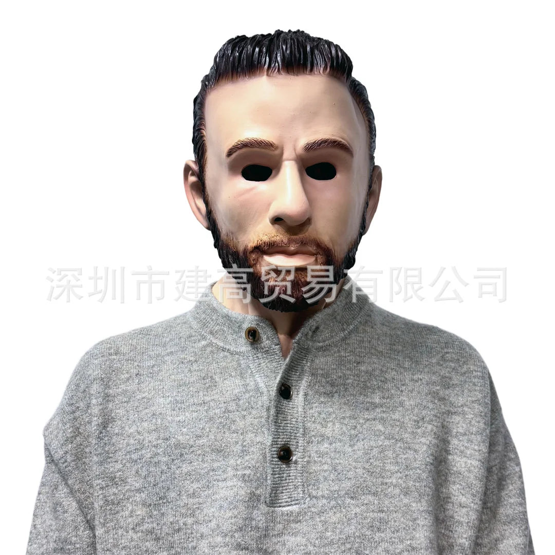 Masque en Silicone Homme Âgé Réaliste Moustache Grise – Image 3