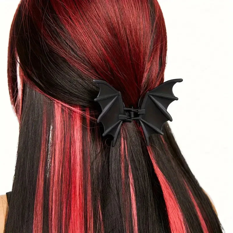 Pince à Cheveux Ailes de Chauve-souris Gothique Noire – Image 2