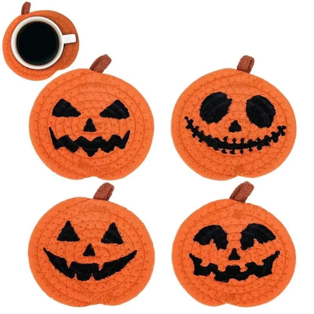 Sous-verres Citrouille Halloween en Tissu Orange – Image 4
