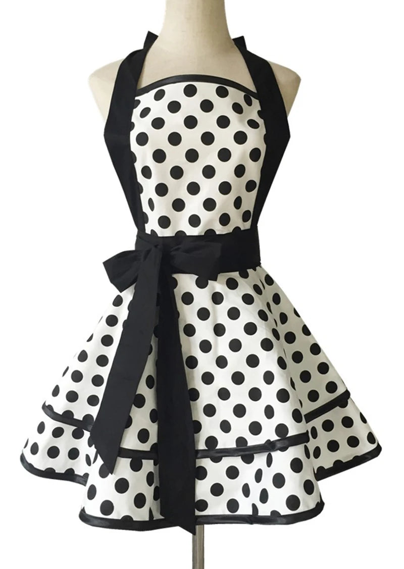 Tablier Rétro Pin-Up à Rayures Noires et Blanches – Image 5