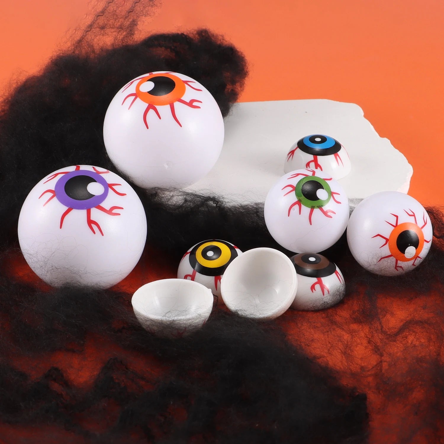 Yeux d'Halloween Multicolores à Veines Rouges – Image 2
