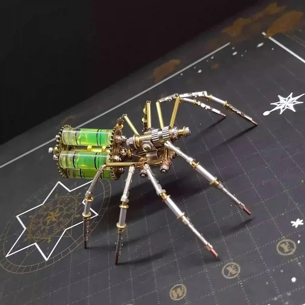 Sculpture Araignée Steampunk en Métal Doré – Image 6