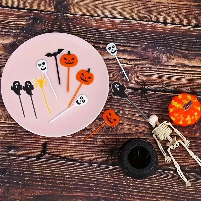 Piques à Gâteaux Halloween Fantômes, Crânes et Citrouilles – Image 5