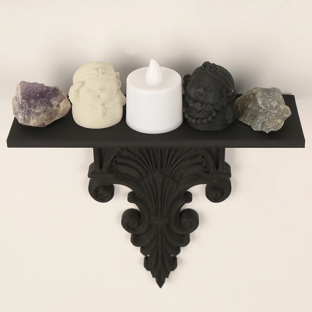 Console Murale Gothique Noire en Fonte Sculptée – Image 3