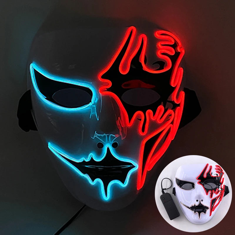Masque Lumineux Horreur Purge Vert et Jaune Fluo – Image 16