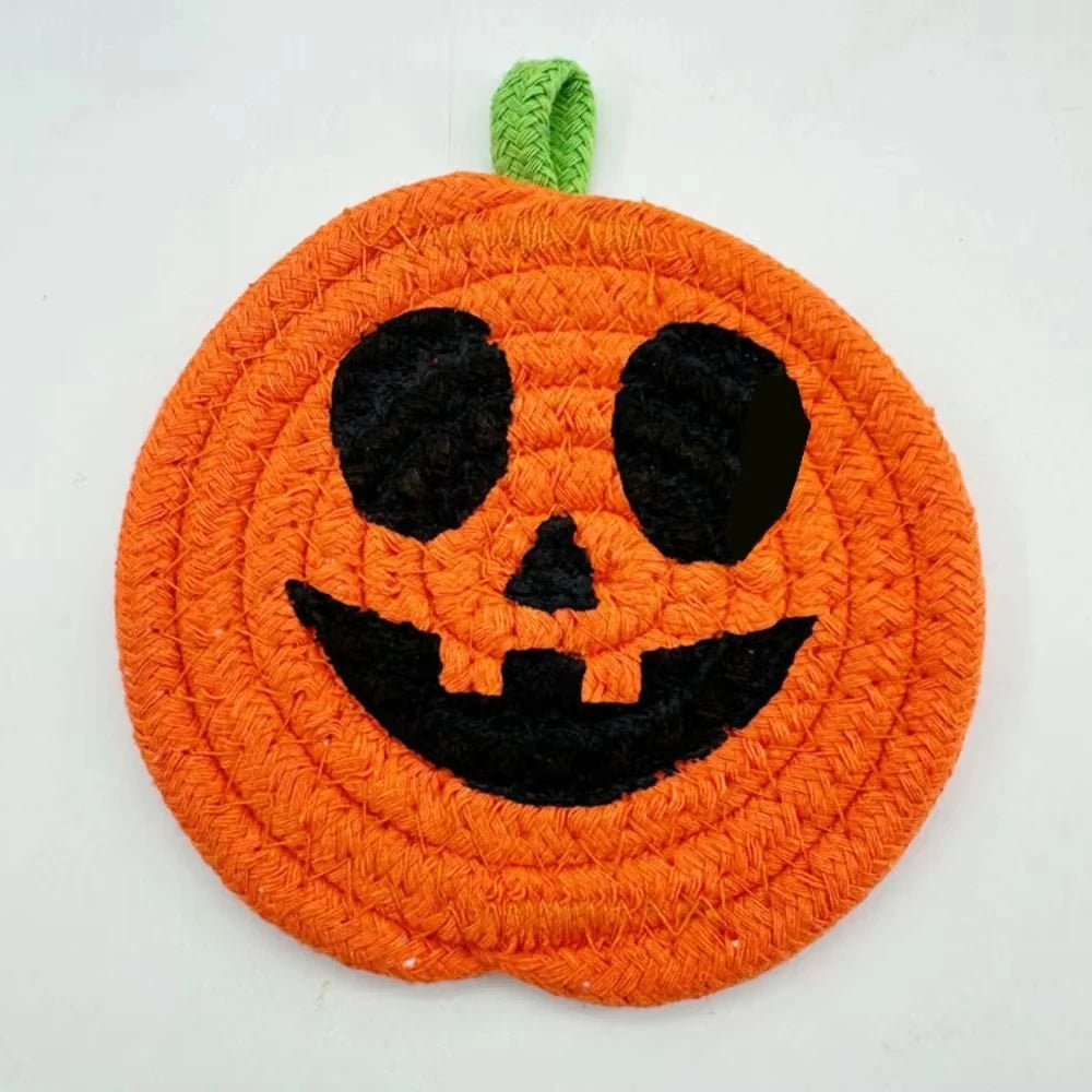 Sous-verres Citrouille Halloween en Tissu Orange – Image 3