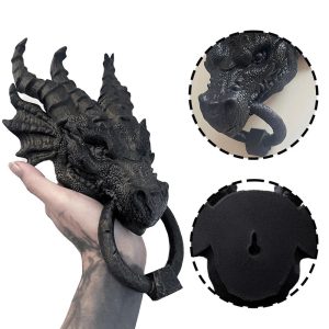 Heurtoir de Porte Dragon en Résine Gris Anthracite