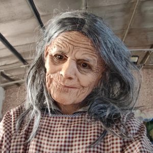 Masque de Vieille Femme Réaliste à Cheveux Gris